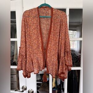 Free People burnt orange kimono